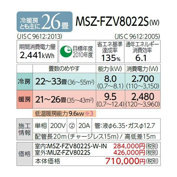 MSZ-FZV8022S-W