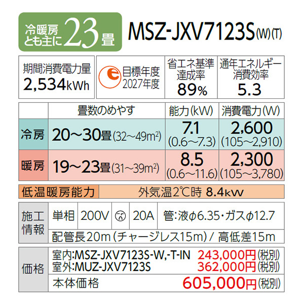 MSZ-JXV7123S-W