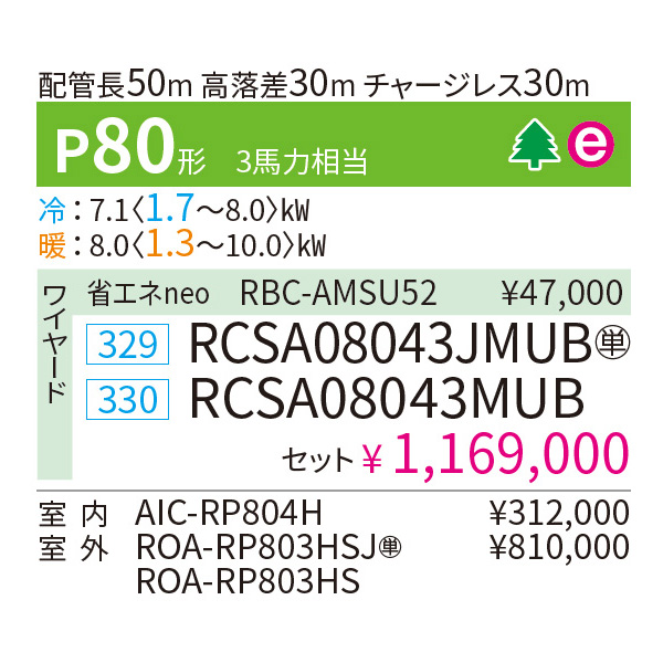 RCSA08043MUB / RCSA08043JMUB