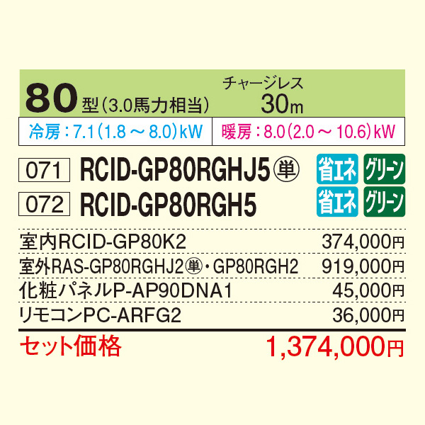 RCID-GP80RGHJ5 / RCID-GP80RGH5