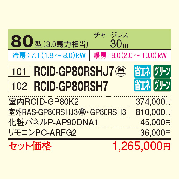 RCID-GP80RSHJ7 / RCID-GP80RSH7