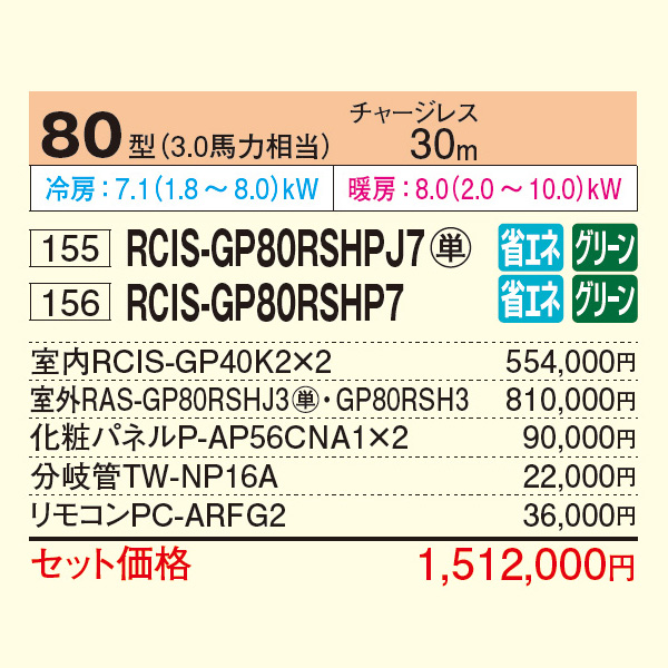 RCIS-GP80RSHPJ7 / RCIS-GP80RSHP7