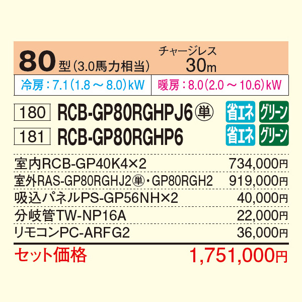 RCB-GP80RGHPJ6 / RCB-GP80RGHP6