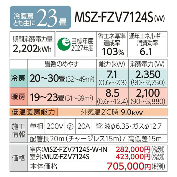 MSZ-FZV7124S-W