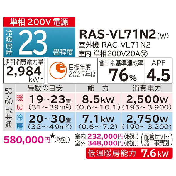 RAS-VL71N2-W