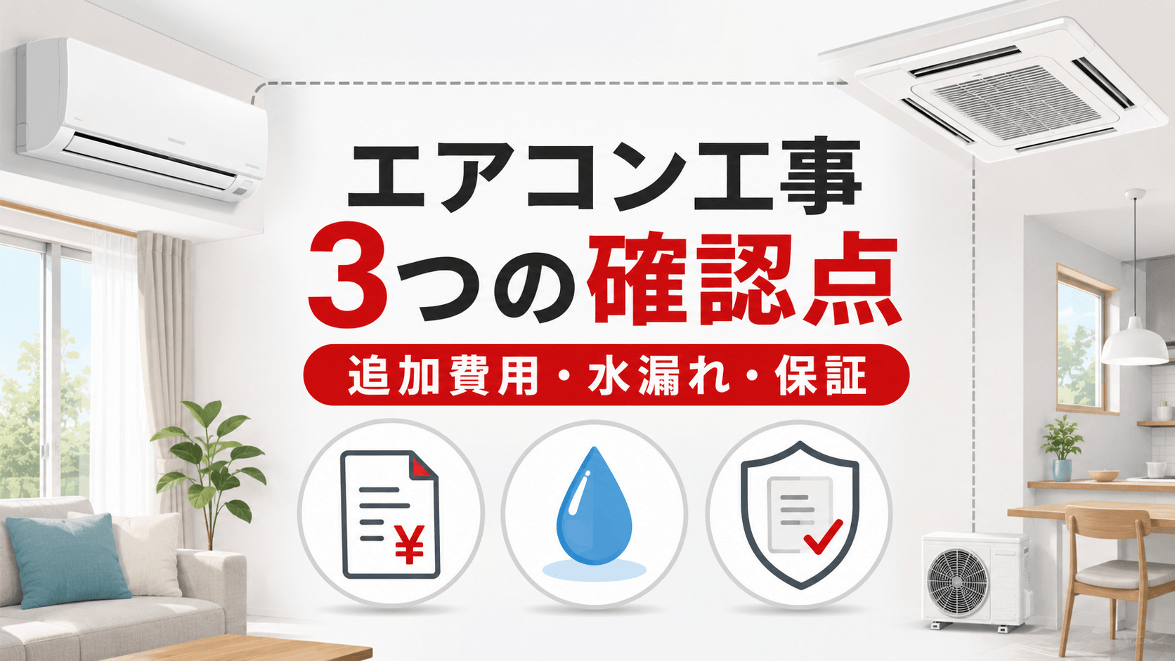 エアコン工事で起こり得る3つのトラブル