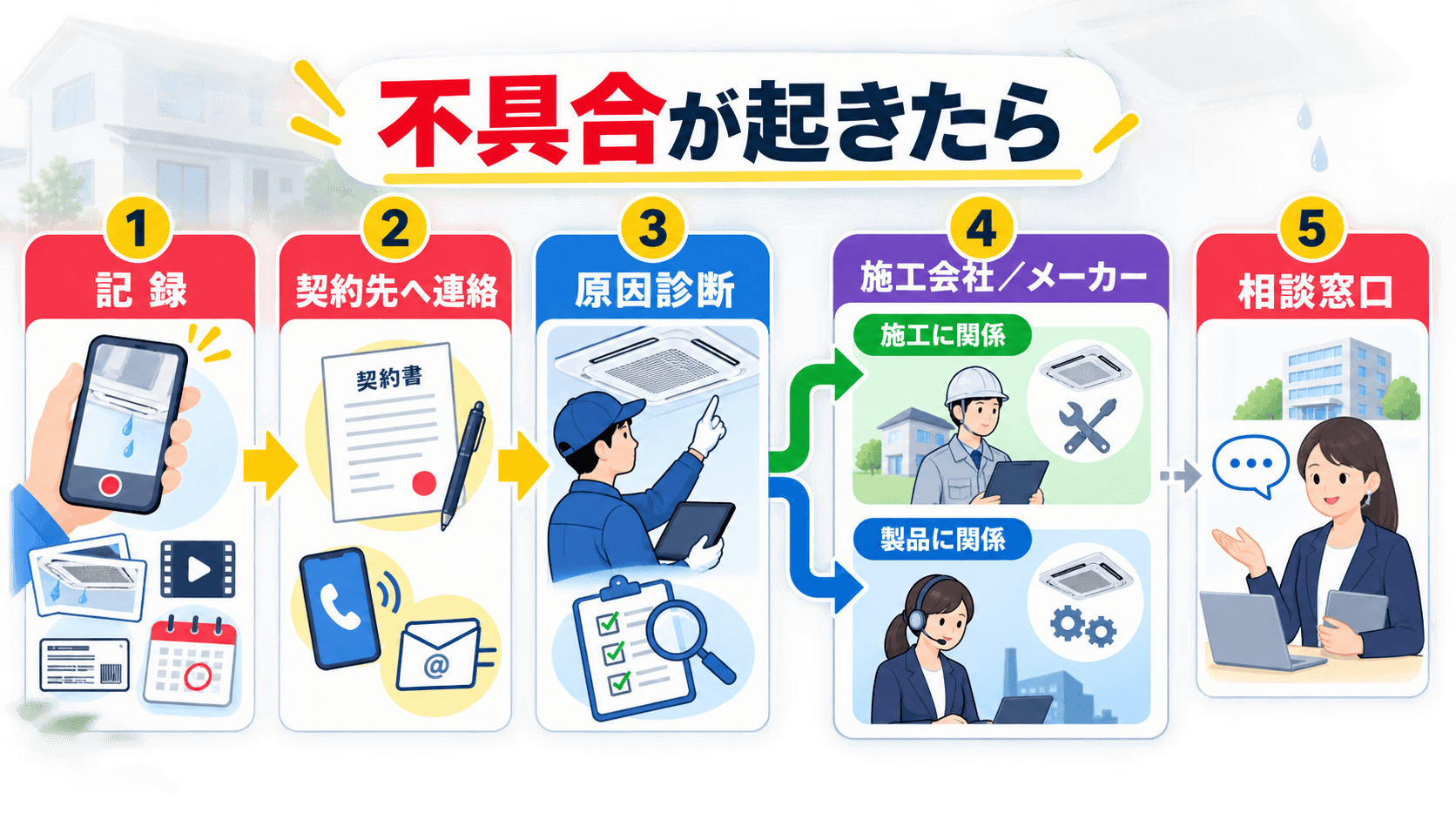 エアコンの不具合が起きたあとの連絡先